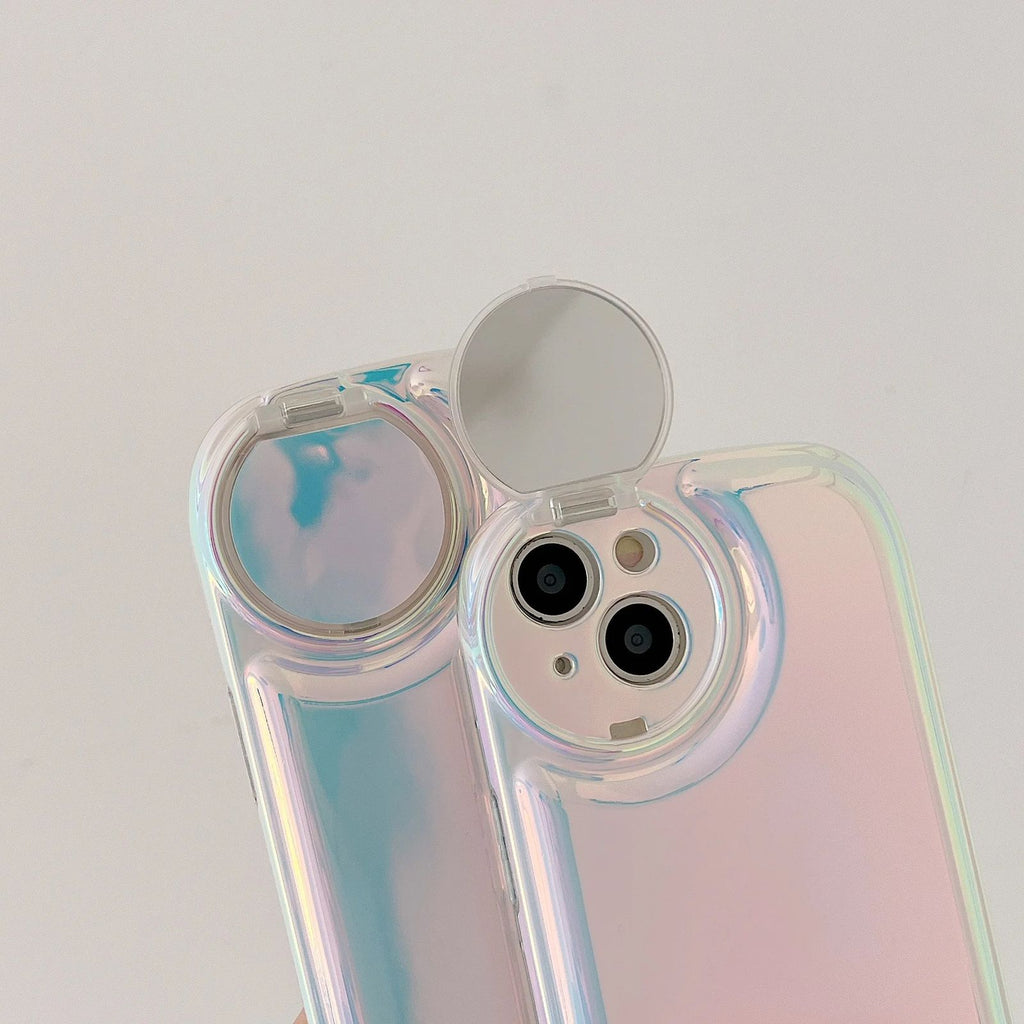 Laser Holographic Flip Mirror Case For iPhone