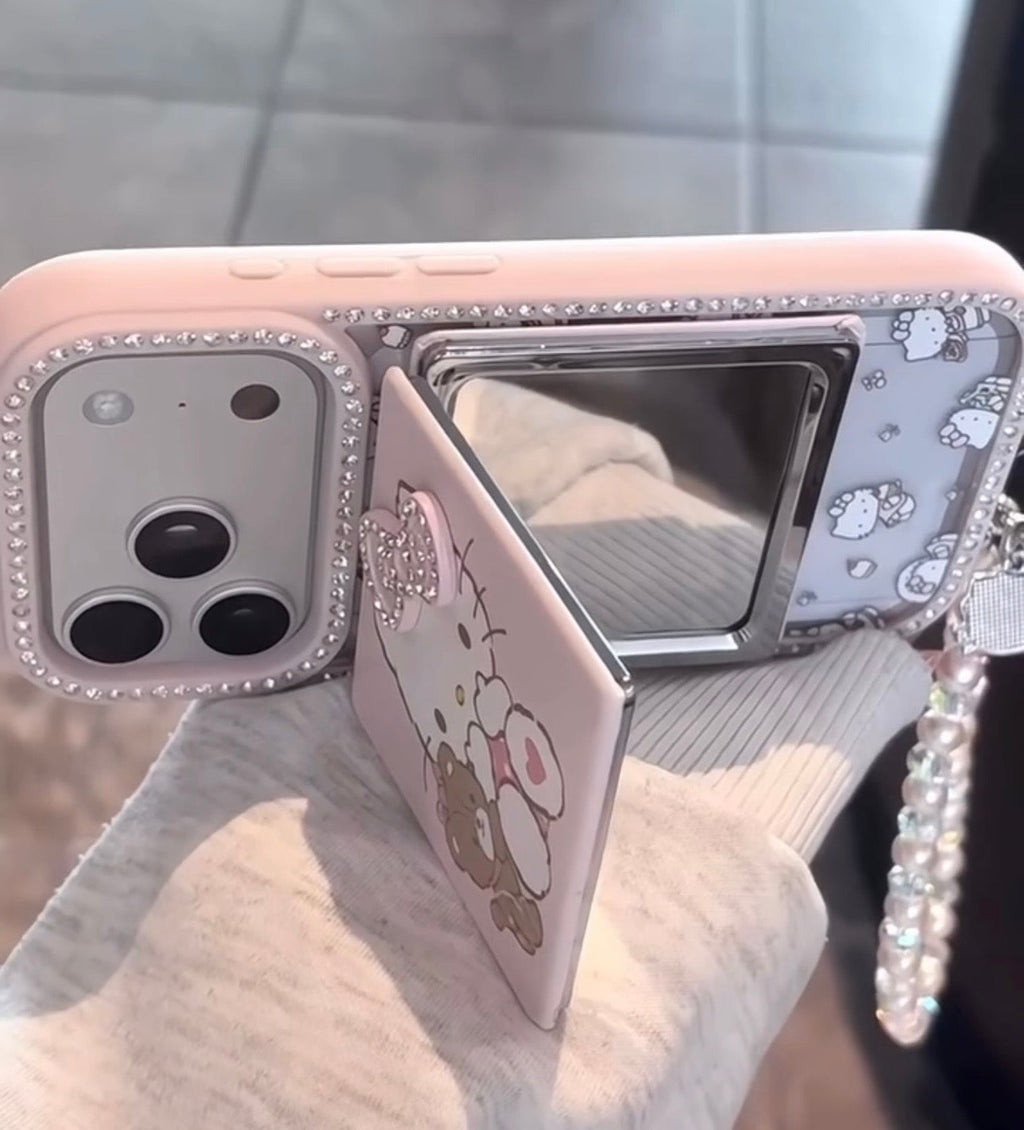 Luxury Diamond Vanity Hello Kitty Bow Case