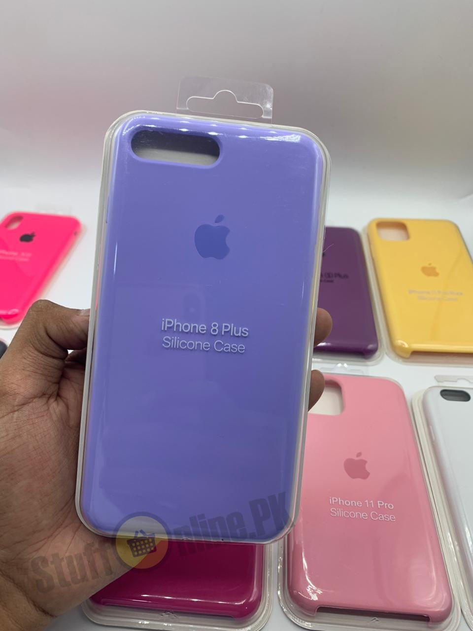 APPLE iPhone X / Xs Silicone Logo Case Purple Red Pink Yellow Lilac Plum Maroon