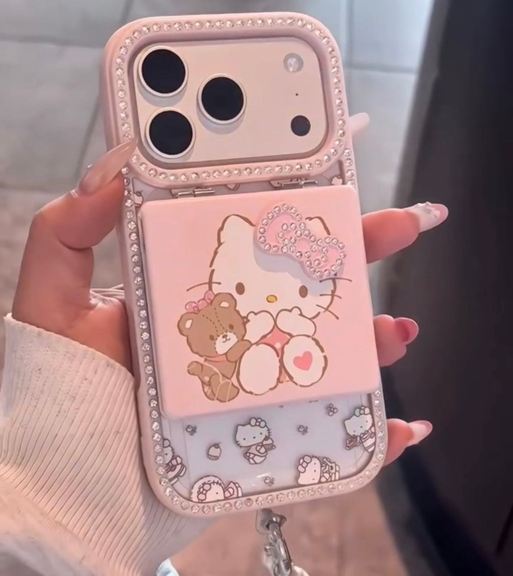 Luxury Diamond Vanity Hello Kitty Bow Case