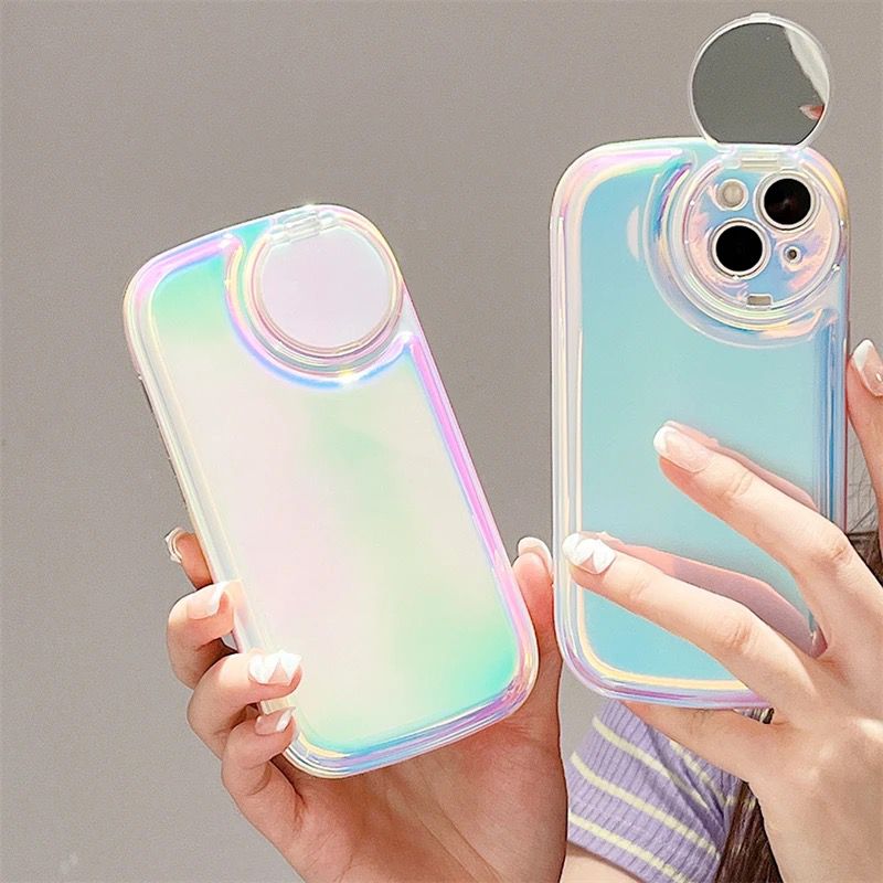Laser Holographic Flip Mirror Case For iPhone