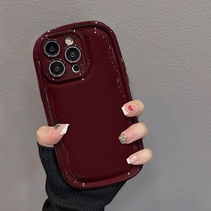 Cherry Wine Burgundy Puff Phone Case 🍒✨ FLAT 70% OFF today