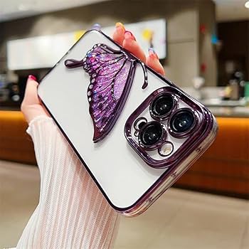 Shimmery Butterfly Glitter Case – 2-in-1 Protection & Style (Available in 6 Colors)