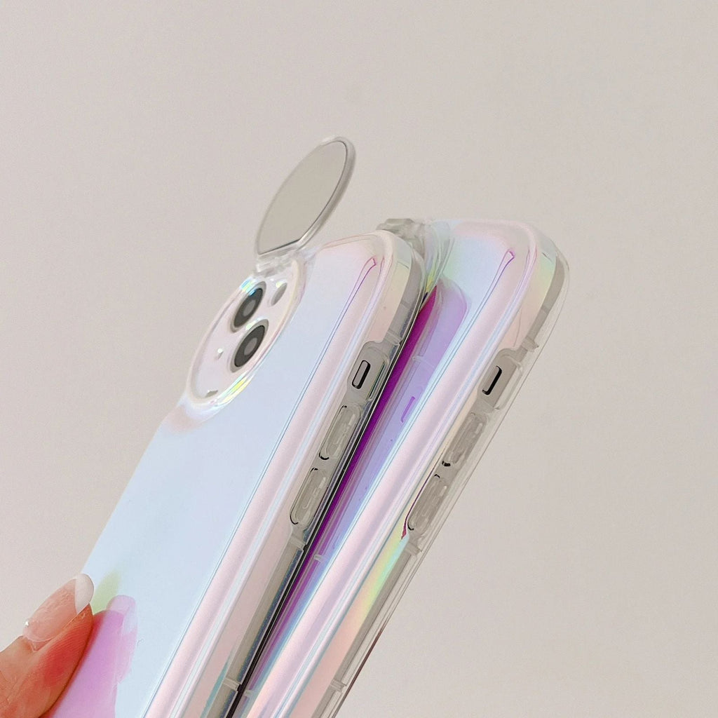 Laser Holographic Flip Mirror Case For iPhone
