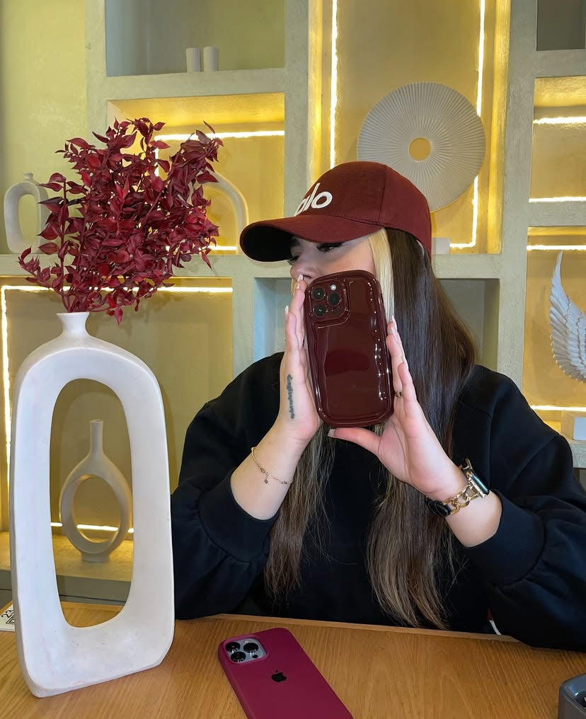 Cherry Wine Burgundy Puff Phone Case 🍒✨ FLAT 70% OFF today