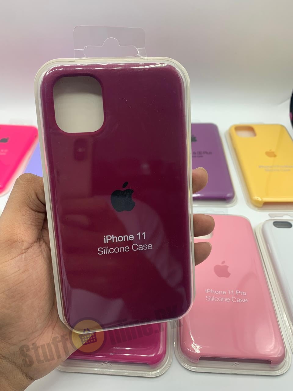 APPLE iPhone 6/6S Silicone Logo Case Purple Red Pink Yellow Lilac Plum Maroon