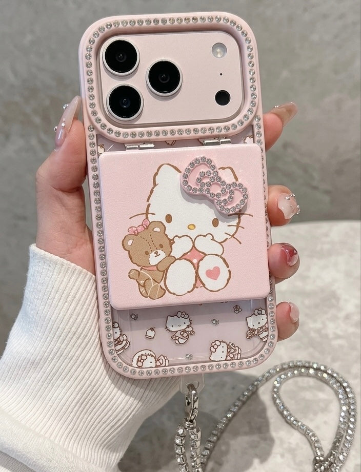 Luxury Diamond Vanity Hello Kitty Bow Case