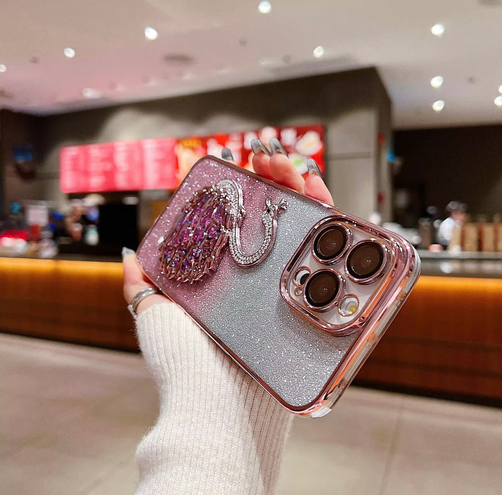 Premium Quality Glitter Duck Style Case for iPhone with Lens protector