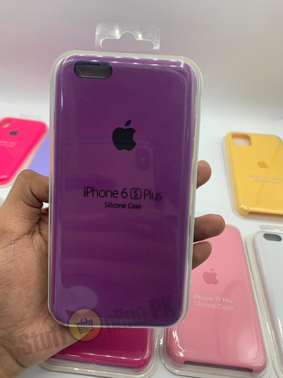 APPLE iPhone Silicone Logo Case Purple Red Pink Yellow Lilac Plum Maroon
