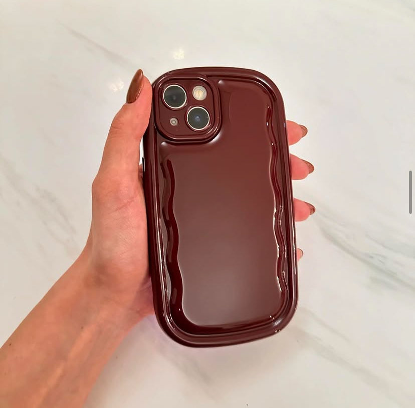 Cherry Wine Burgundy Puff Phone Case 🍒✨ FLAT 70% OFF today