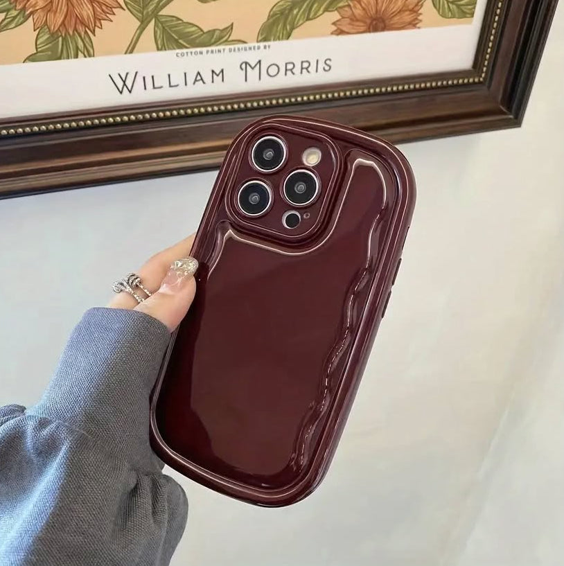 Cherry Wine Burgundy Puff Phone Case 🍒✨ FLAT 70% OFF today