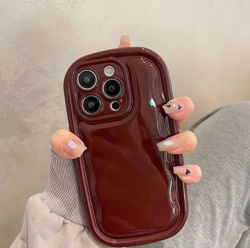 Cherry Wine Burgundy Puff Phone Case 🍒✨ FLAT 70% OFF today