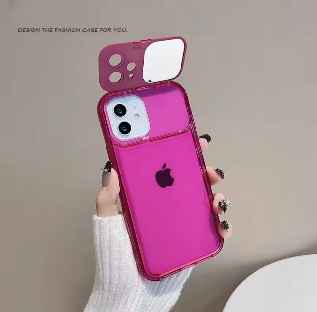 Premium Neon Pink Mirror Stand Case 70% OFF TODAY