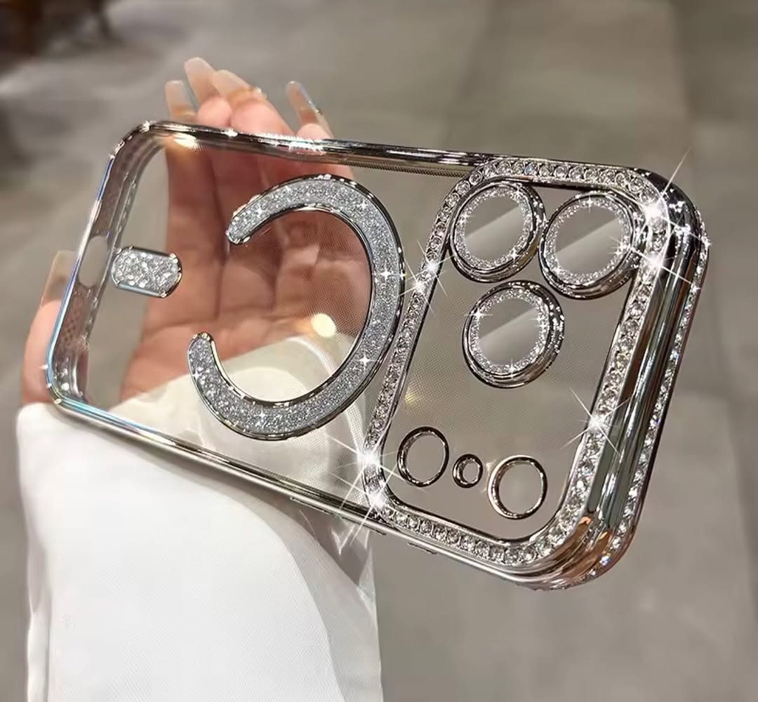 New Diamond Magsafe Glam Case With Lens Protection